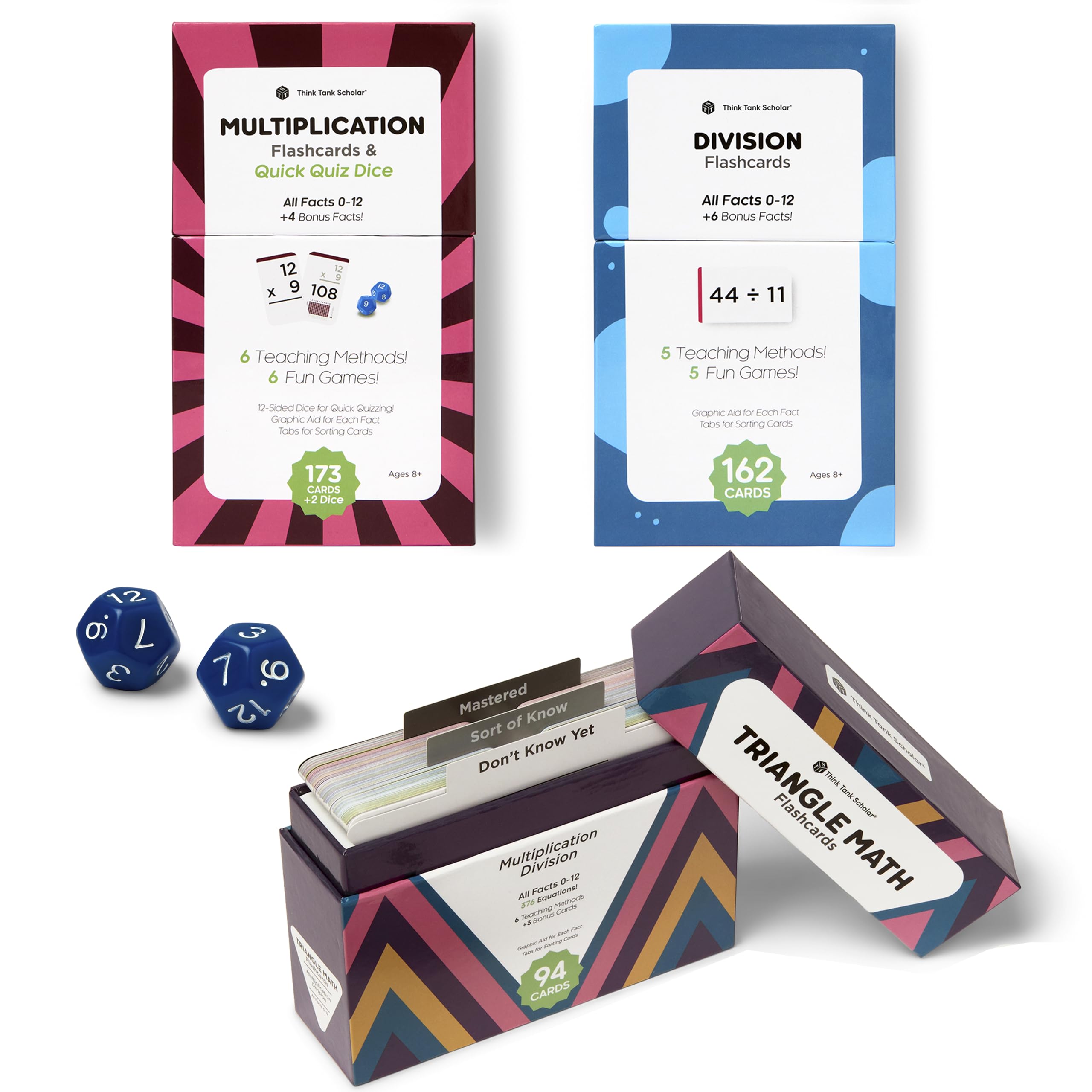 Jumbo Multiplication Flash Cards with 173 Cards for Grades 2 to 6