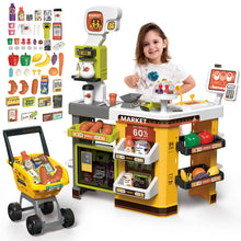 Grocery Store Playset with Shopping Cart Cash Register and Play Food