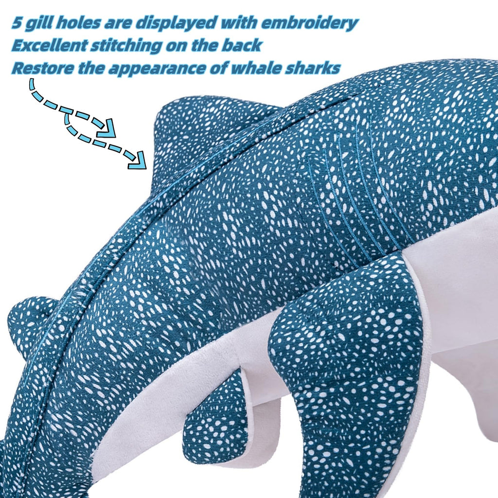 Realistic Extra Large 47 Inch Blue Whale Shark Plush Toy for Kids