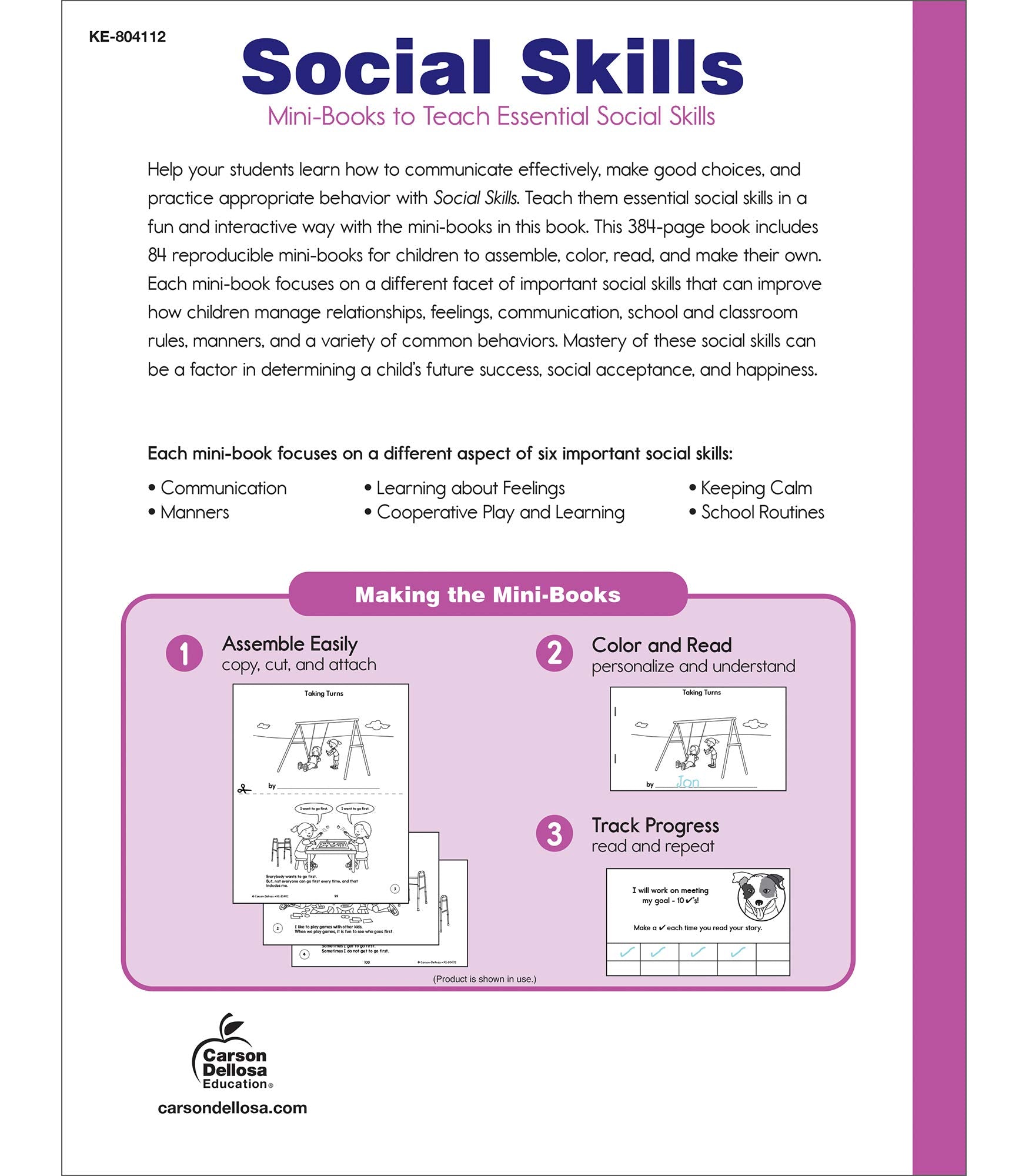 Social Skills Activity Books for Kids Communication Emotions and Manners