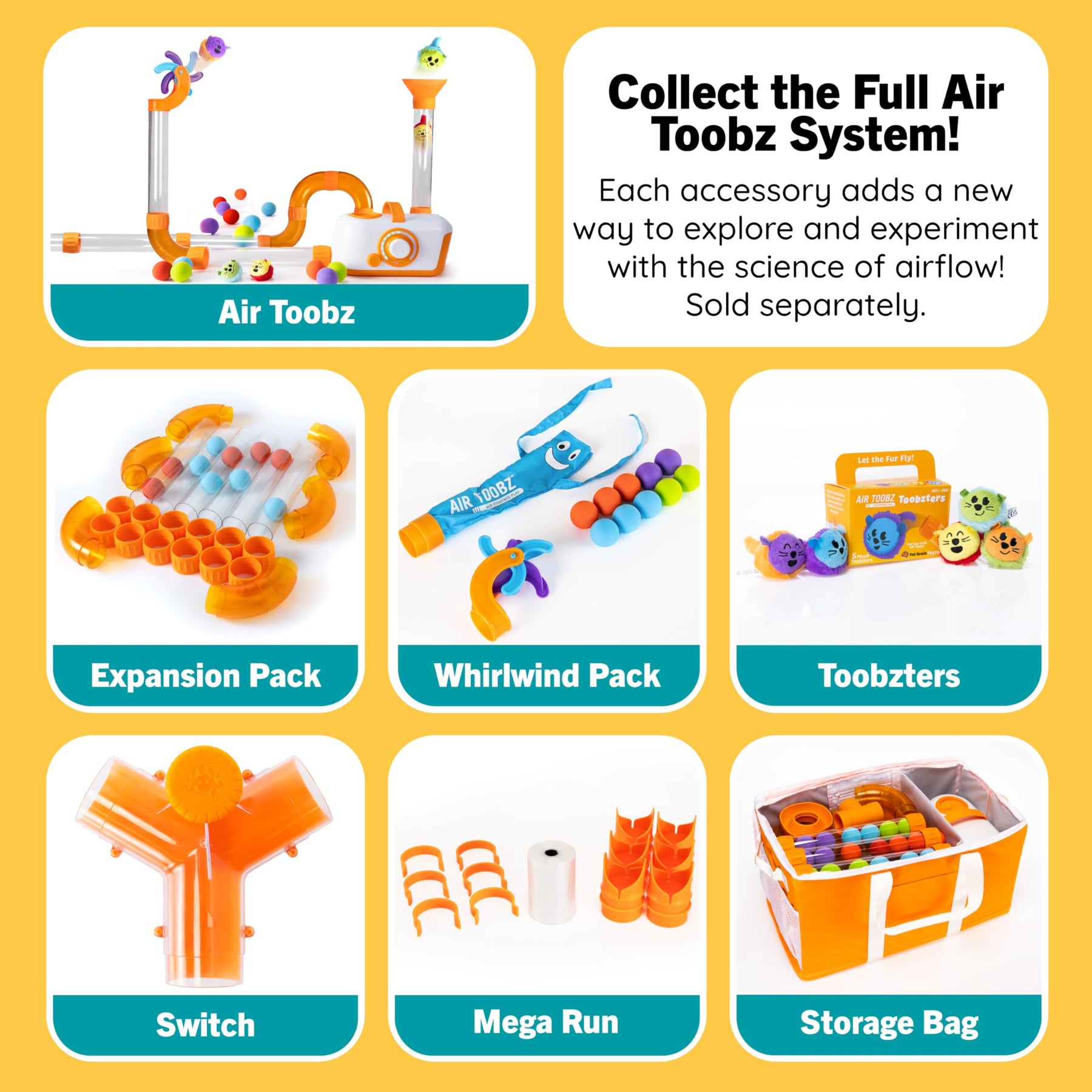 Air Powered STEM Building Tube Toy for Kids Ages 3 and Up