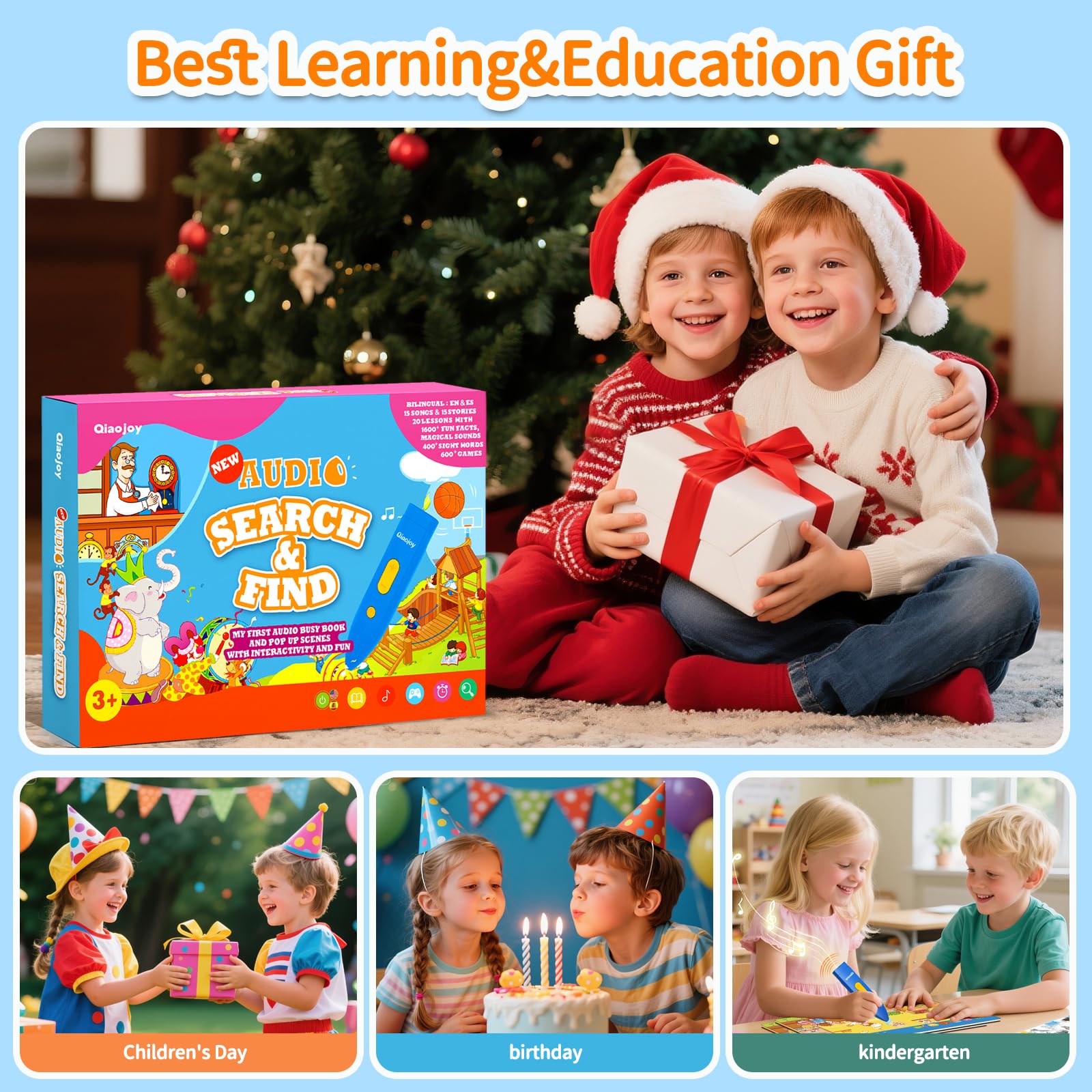 Bilingual Interactive USA and World Map Geography Learning Toy for Kids