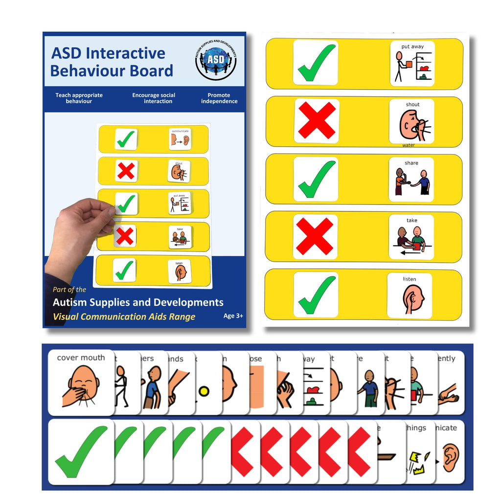 Plastic Visual Interactive Behavior Board for Autism Support