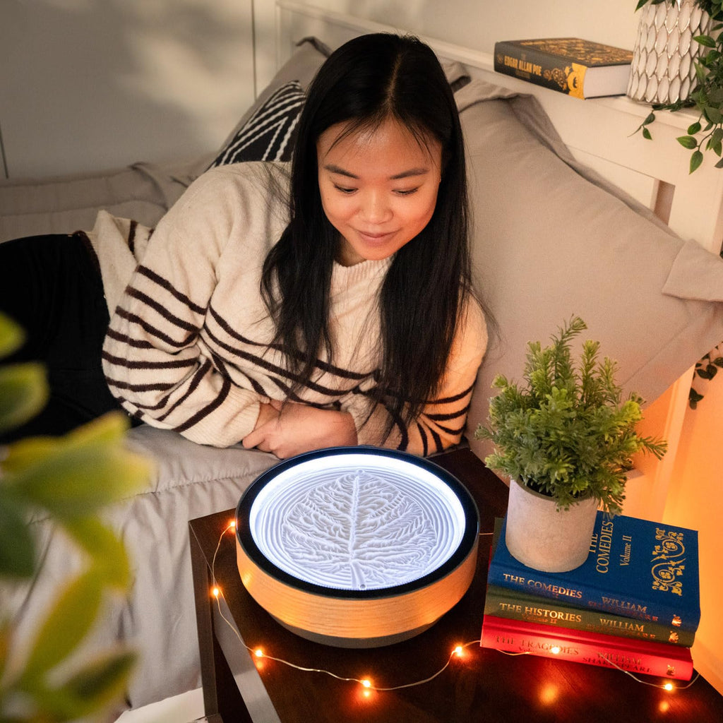 Mini Sand Art Table with Bamboo Frame Smart LED Lighting and App Control
