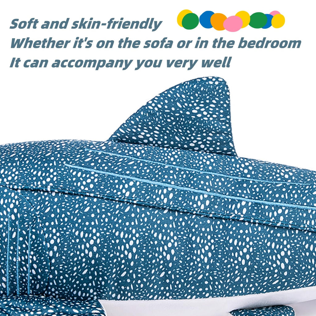 Realistic Extra Large 47 Inch Blue Whale Shark Plush Toy for Kids