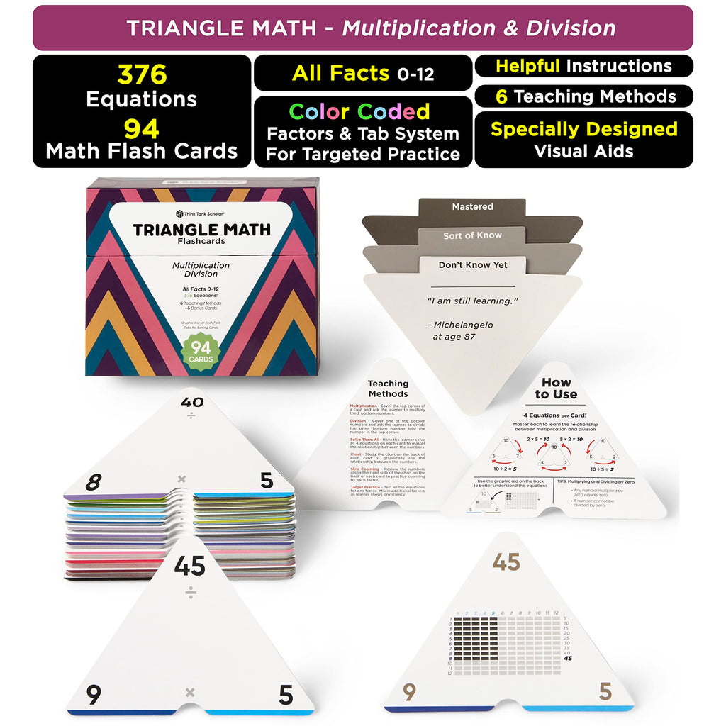 Jumbo Multiplication Flash Cards with 173 Cards for Grades 2 to 6