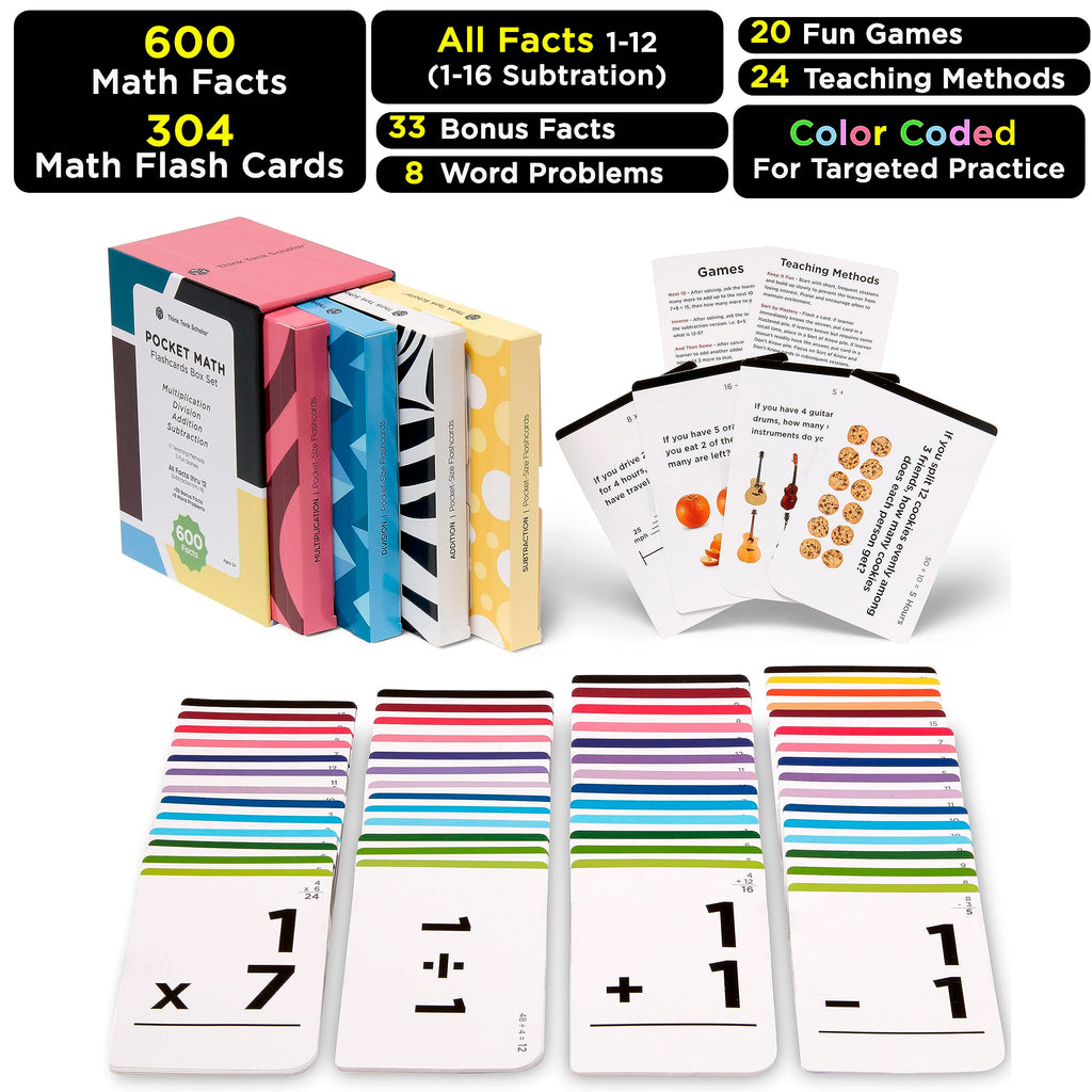 Jumbo Math Flash Cards with Dice for Addition Subtraction Multiplication