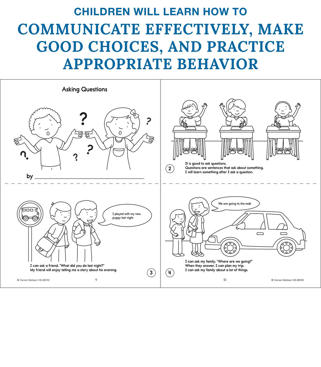 Social Skills Activity Books for Kids Communication Emotions and Manners