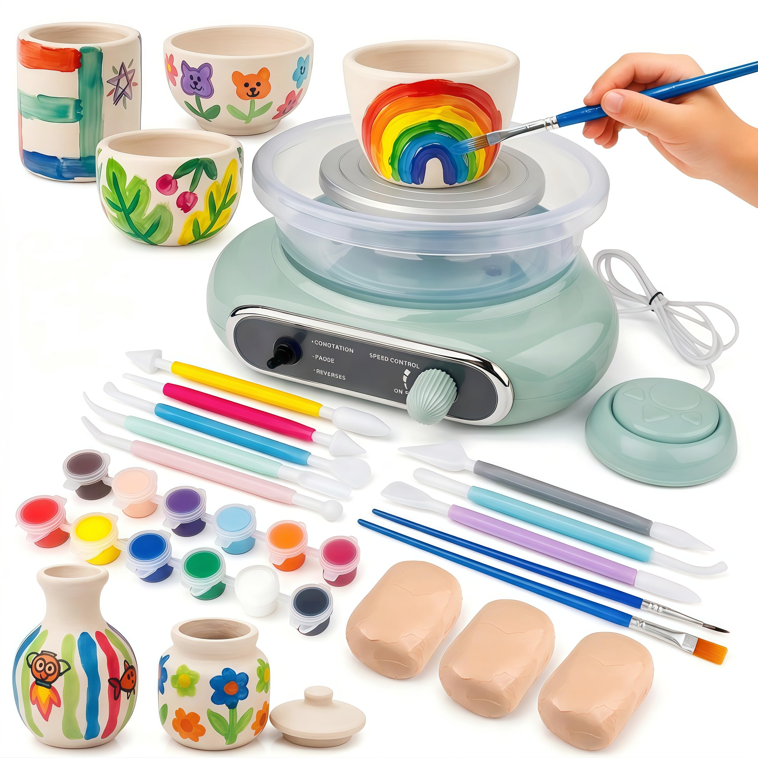 Kids Pottery Wheel Arts and Crafts Kit for Ages 6 to 12