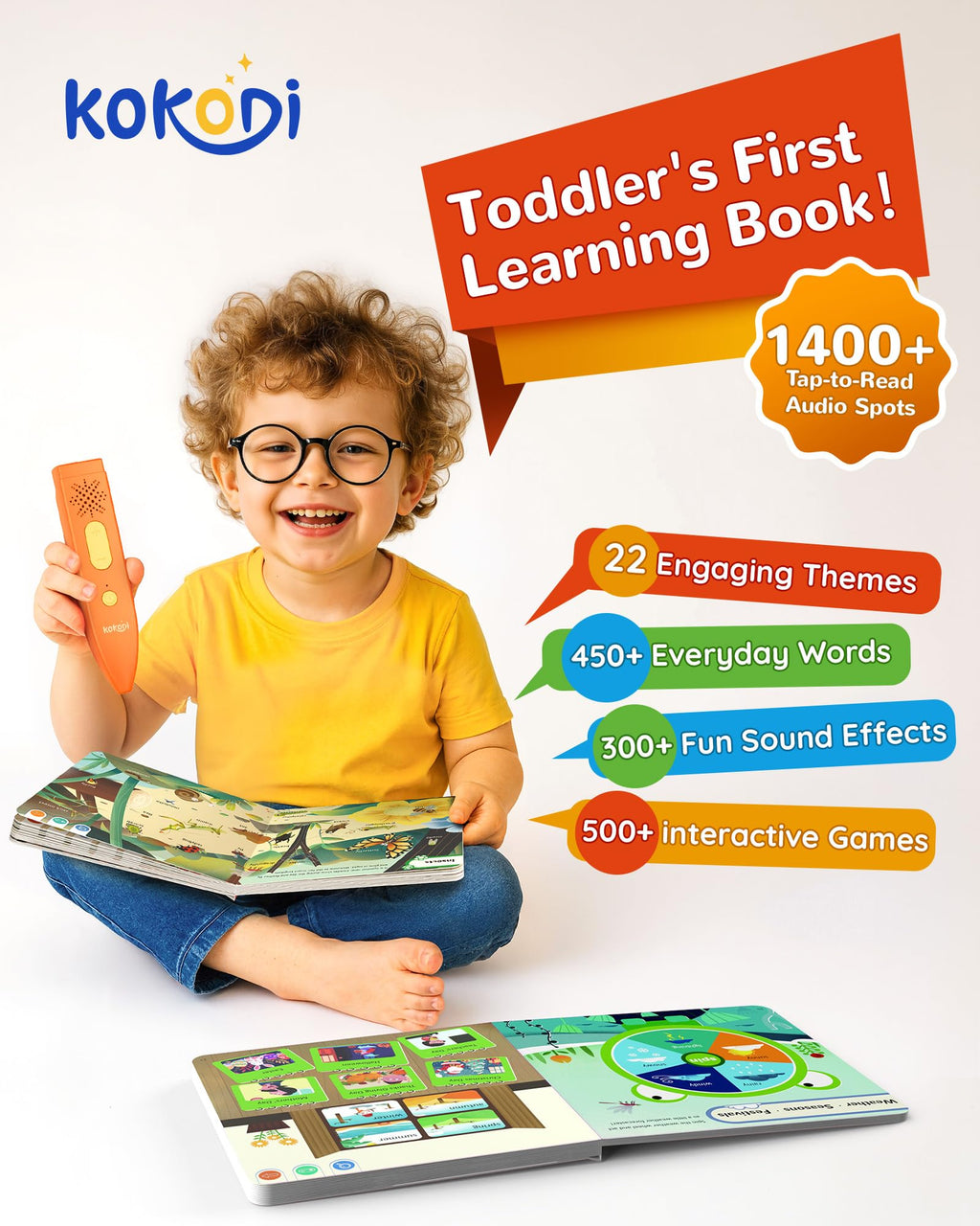 Kids Interactive Talking Pen Book Set for Early Learning and Sensory Play