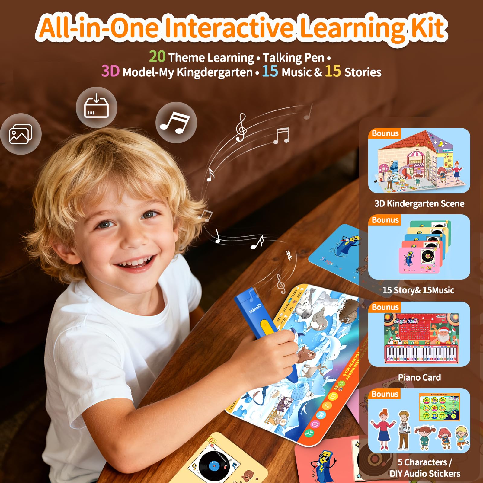 Bilingual Interactive USA and World Map Geography Learning Toy for Kids