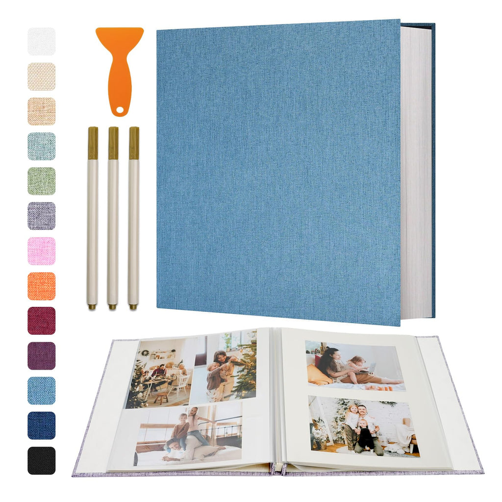 Self Adhesive Scrapbook Photo Album with Magnetic Pages and Metallic Pen