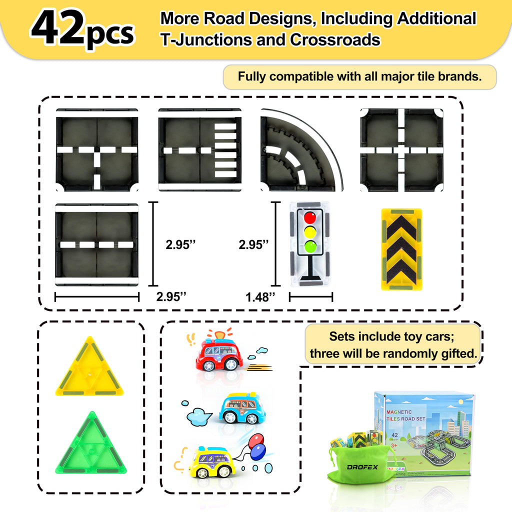 Magnetic Road Tiles Building Set