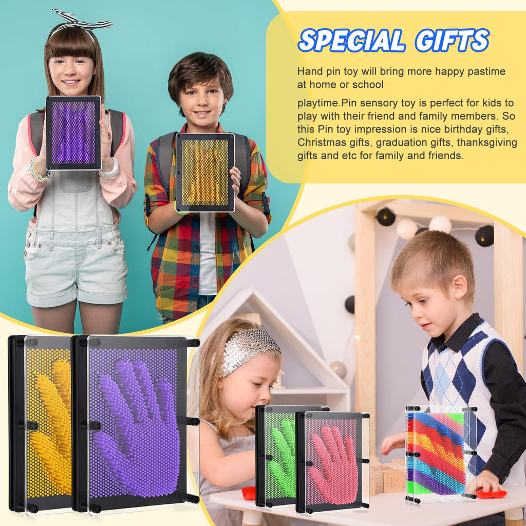 Large Colorful 3D Pin Art Impression Board for Kids and Adults