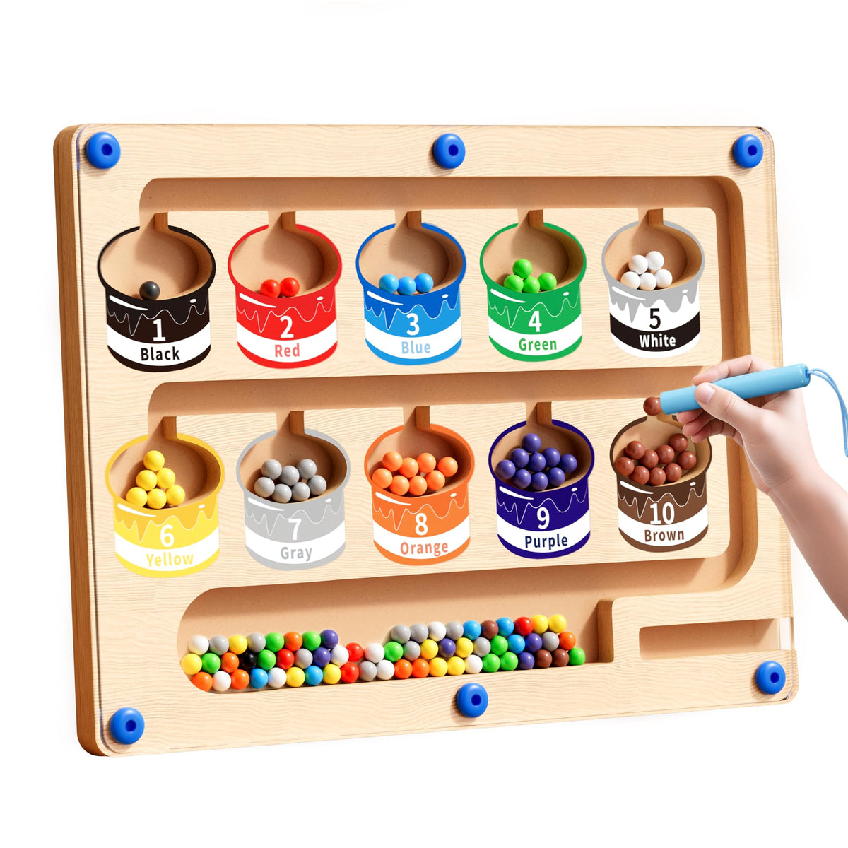 Magnetic Color Number Maze Montessori Puzzle Board Ages 3 to 5