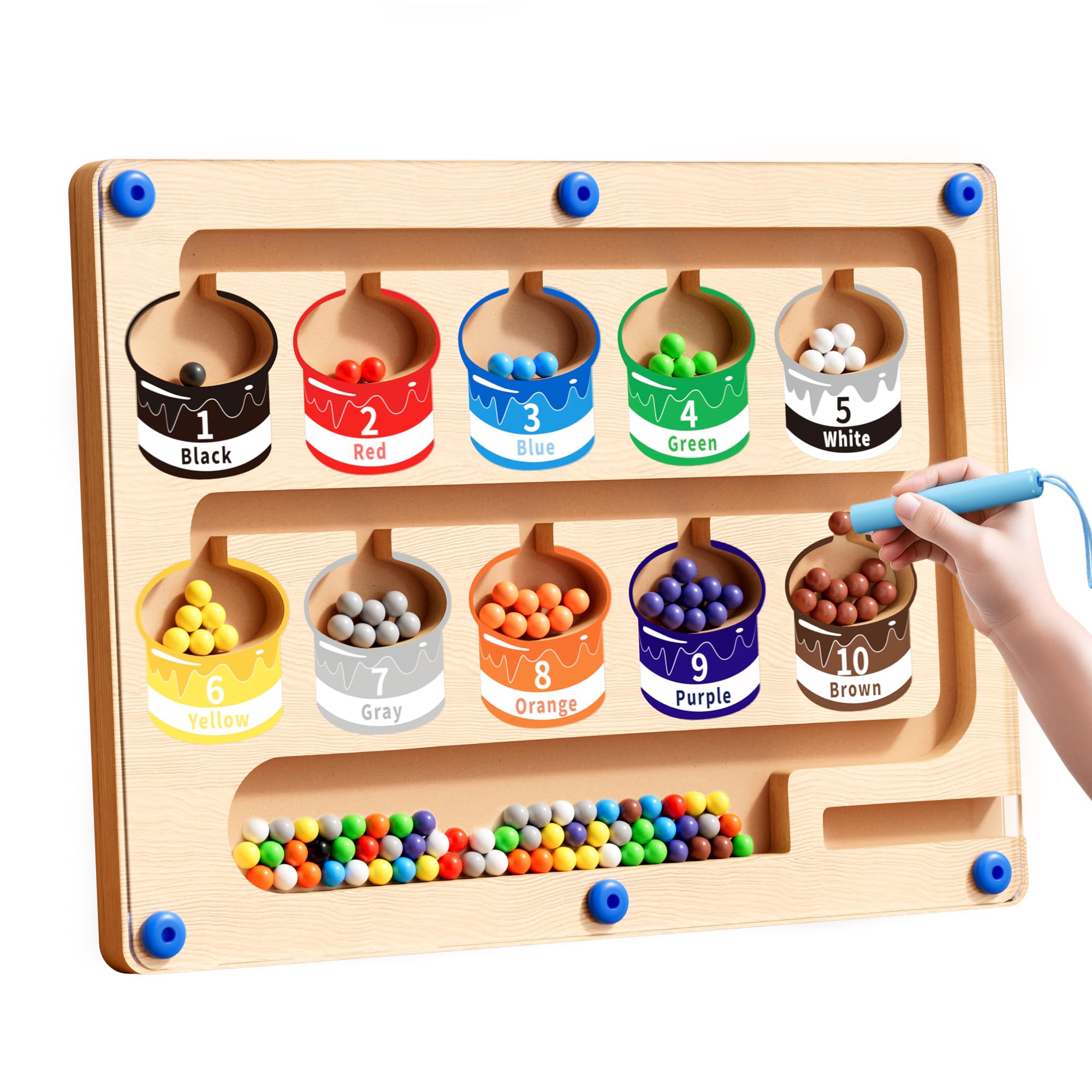 Magnetic Color Number Maze Montessori Puzzle Board Ages 3 to 5