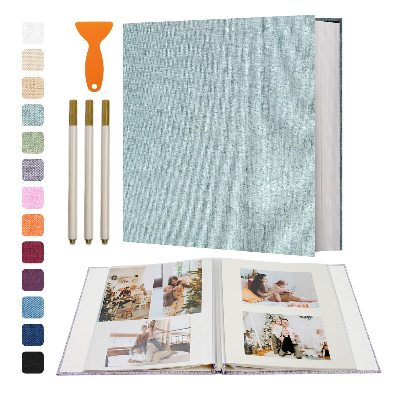 Self Adhesive Scrapbook Photo Album with Magnetic Pages and Metallic Pen