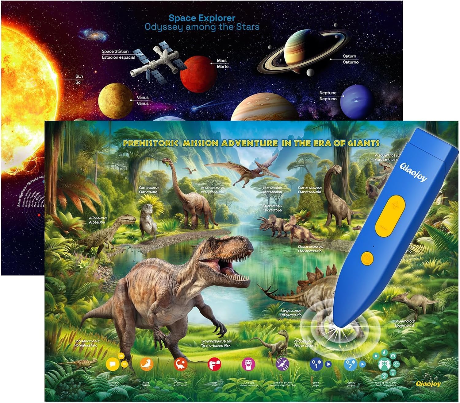 Bilingual Interactive USA and World Map Geography Learning Toy for Kids
