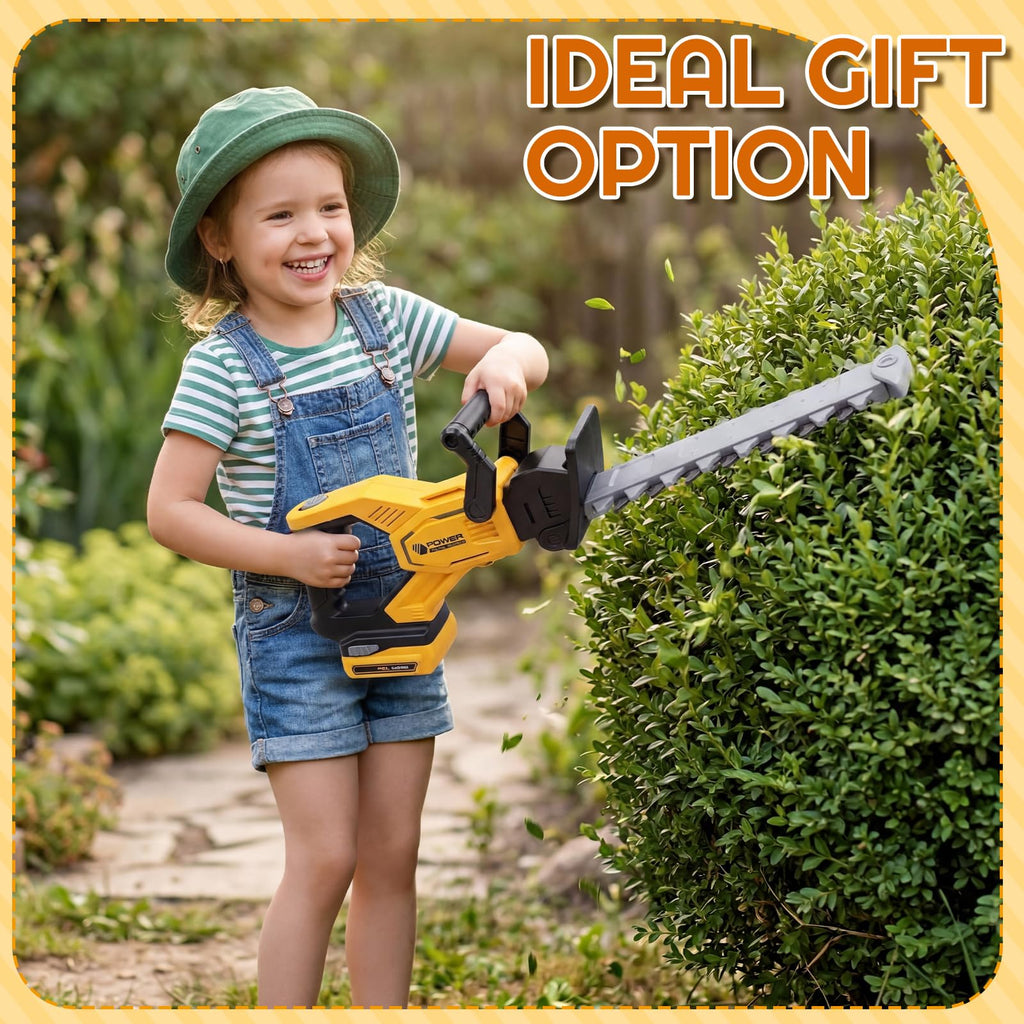 Kids Gardening Tool Set with Leaf Blower Trimmer Chainsaw and Mower
