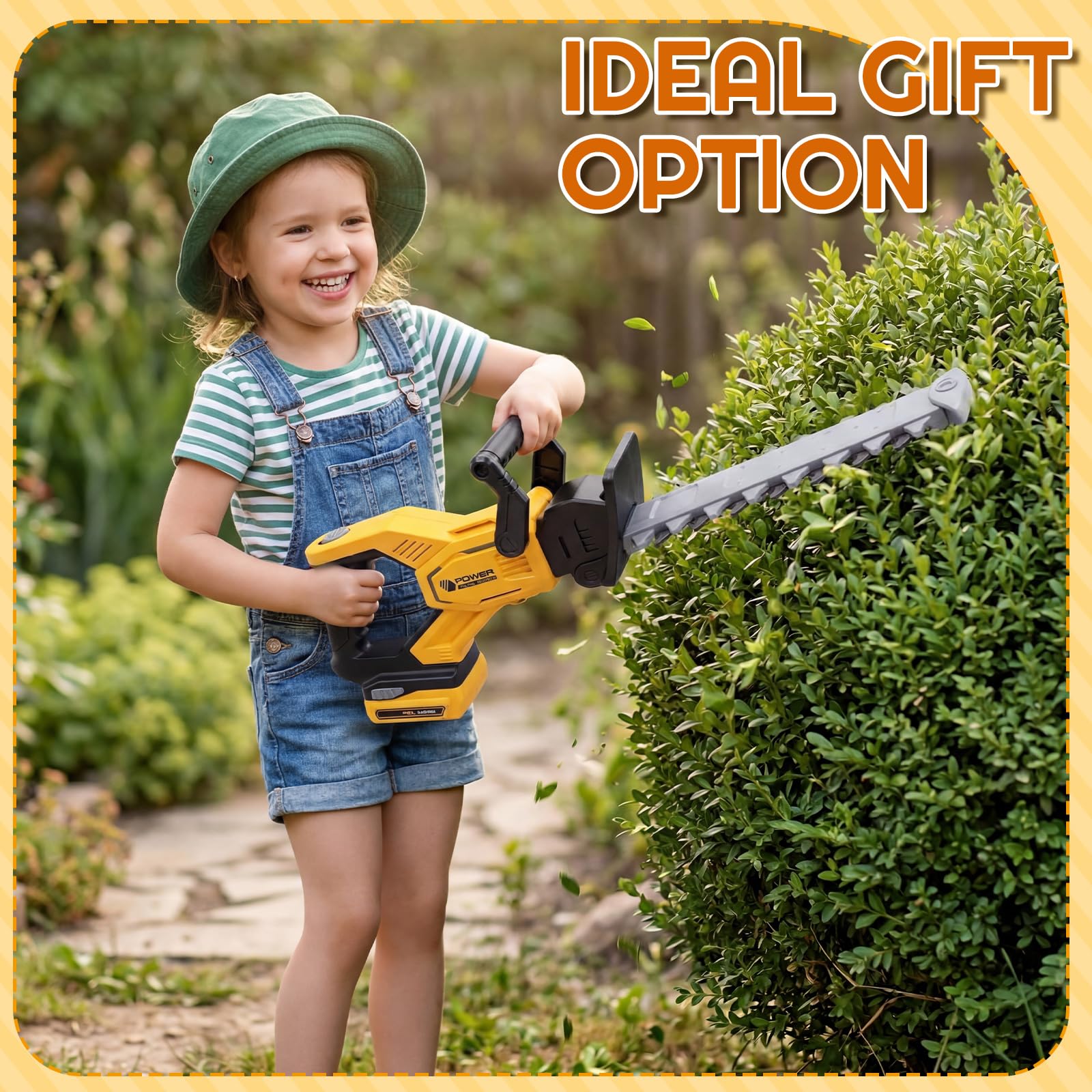Kids Gardening Tool Set with Leaf Blower Trimmer Chainsaw and Mower