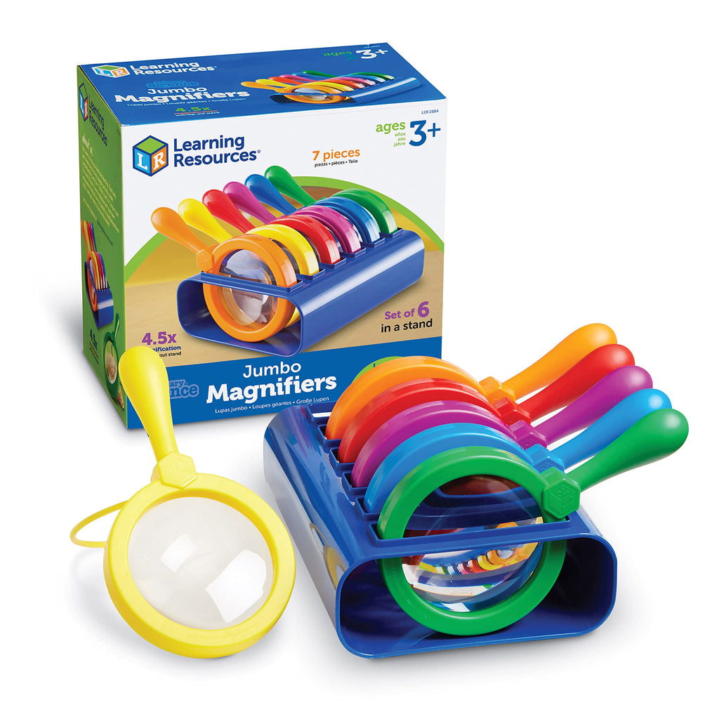 Primary Science Jumbo Magnifiers with Stands Set of Six for Kids