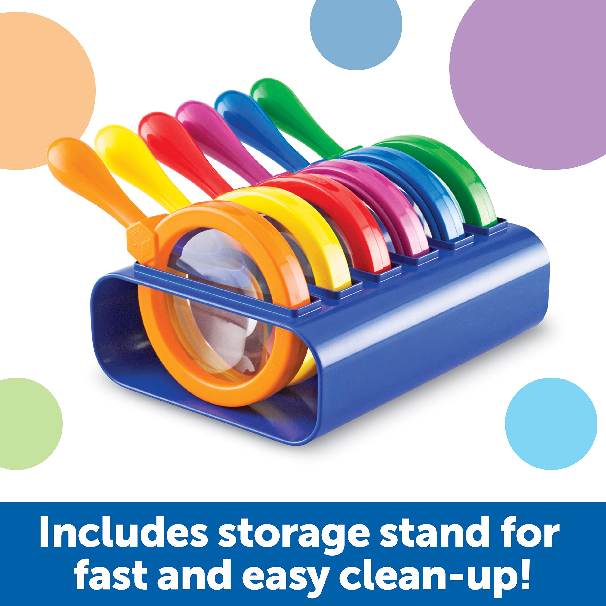 Primary Science Jumbo Magnifiers with Stands Set of Six for Kids