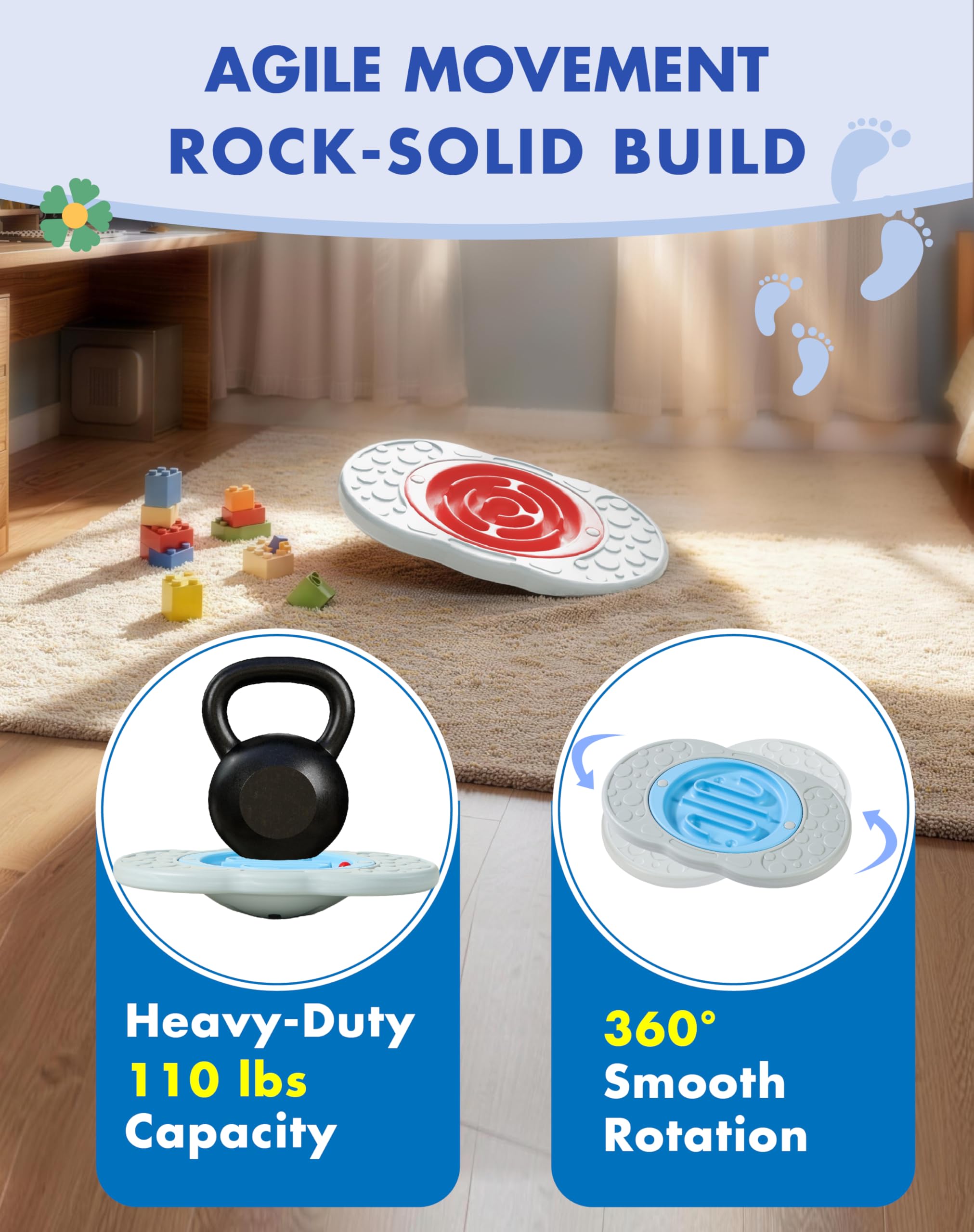 2 in 1 Maze Balance Board Sensory Training Toy for Kids Ages 3 to 12