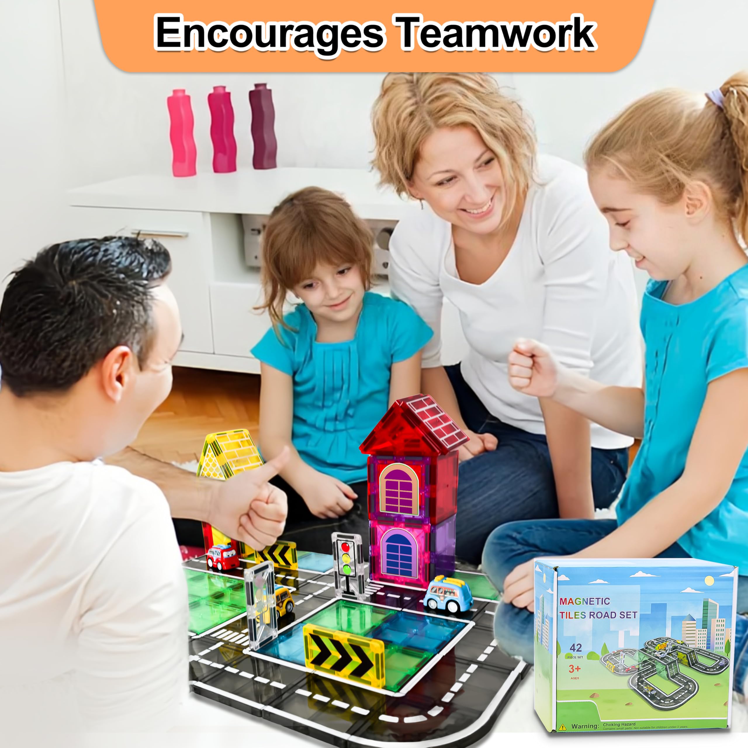 Magnetic Road Tiles Building Set
