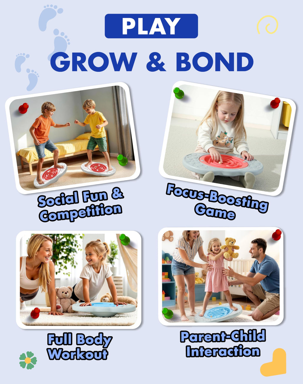 2 in 1 Maze Balance Board Sensory Training Toy for Kids Ages 3 to 12