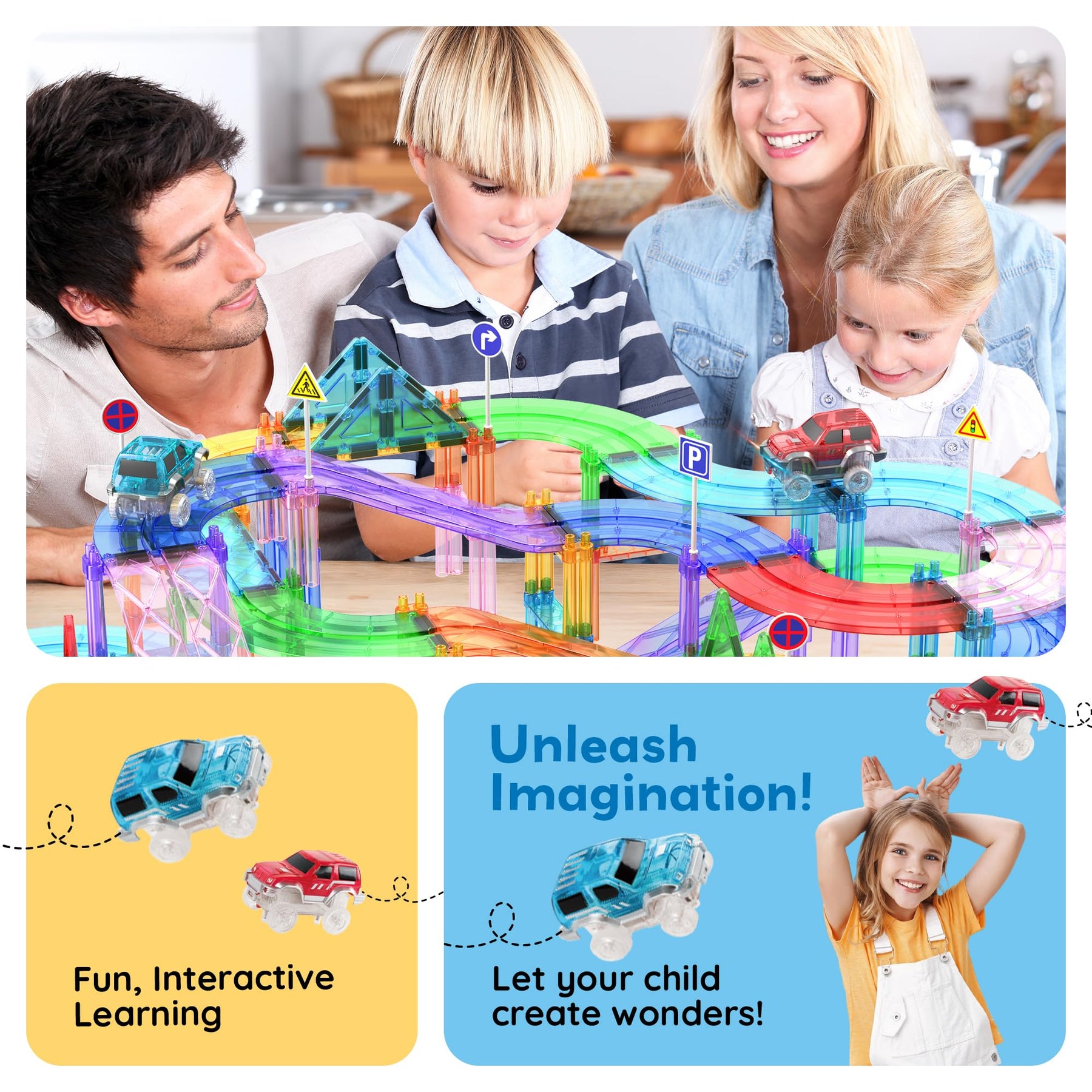 Magnetic Race Car Track Building Set