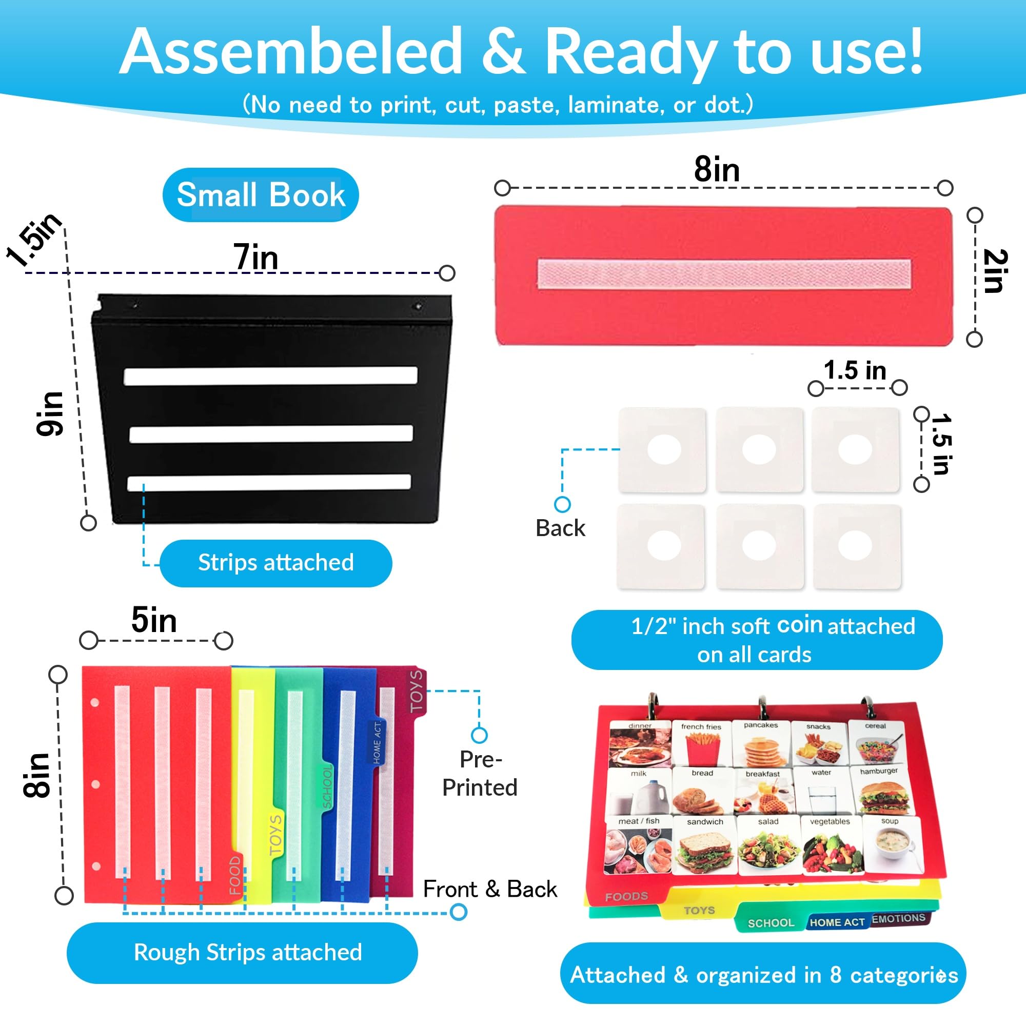 162 Autism Visual Communication Picture Cards for Speech and Vocabulary