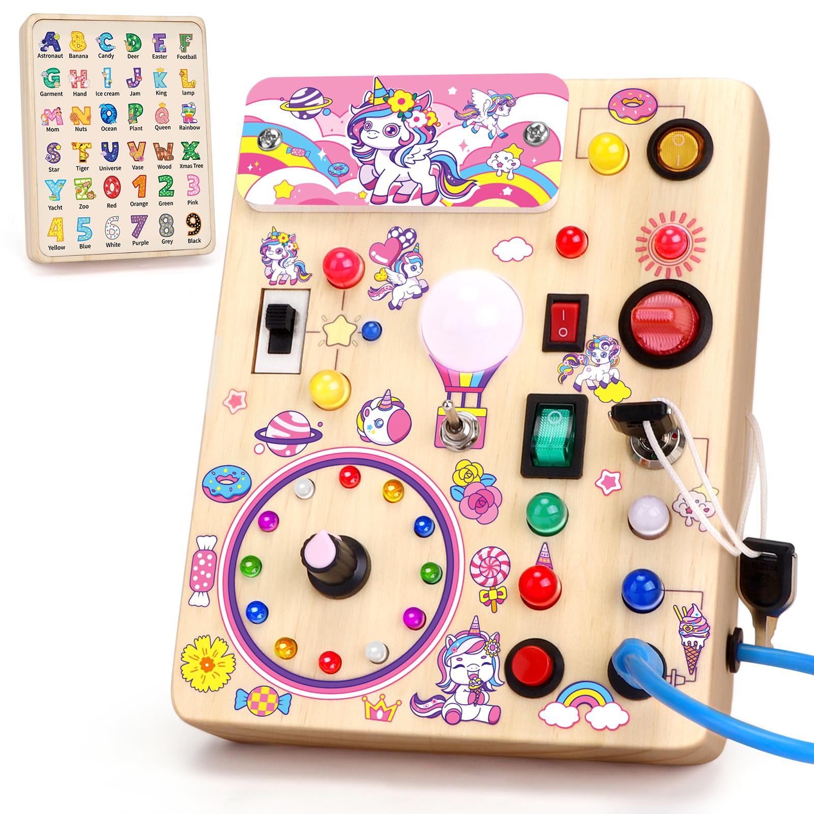 Montessori Busy Board Sensory Travel Toy for Toddlers
