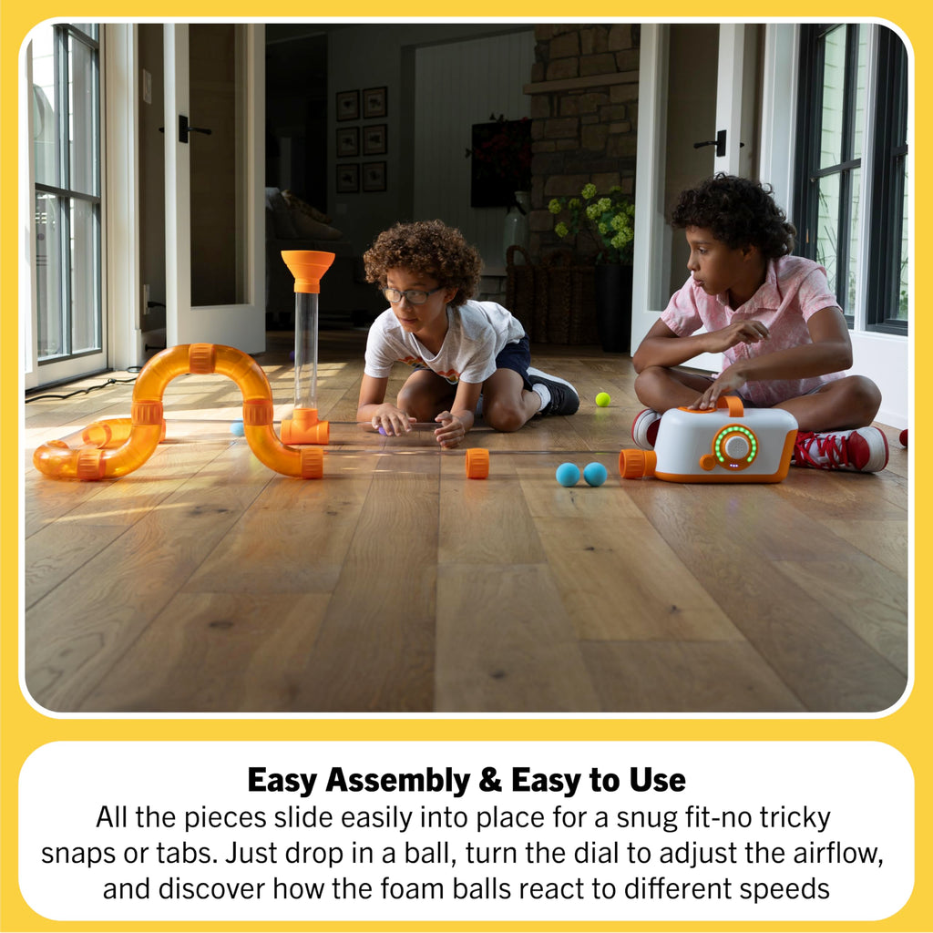 Air Powered STEM Building Tube Toy for Kids Ages 3 and Up