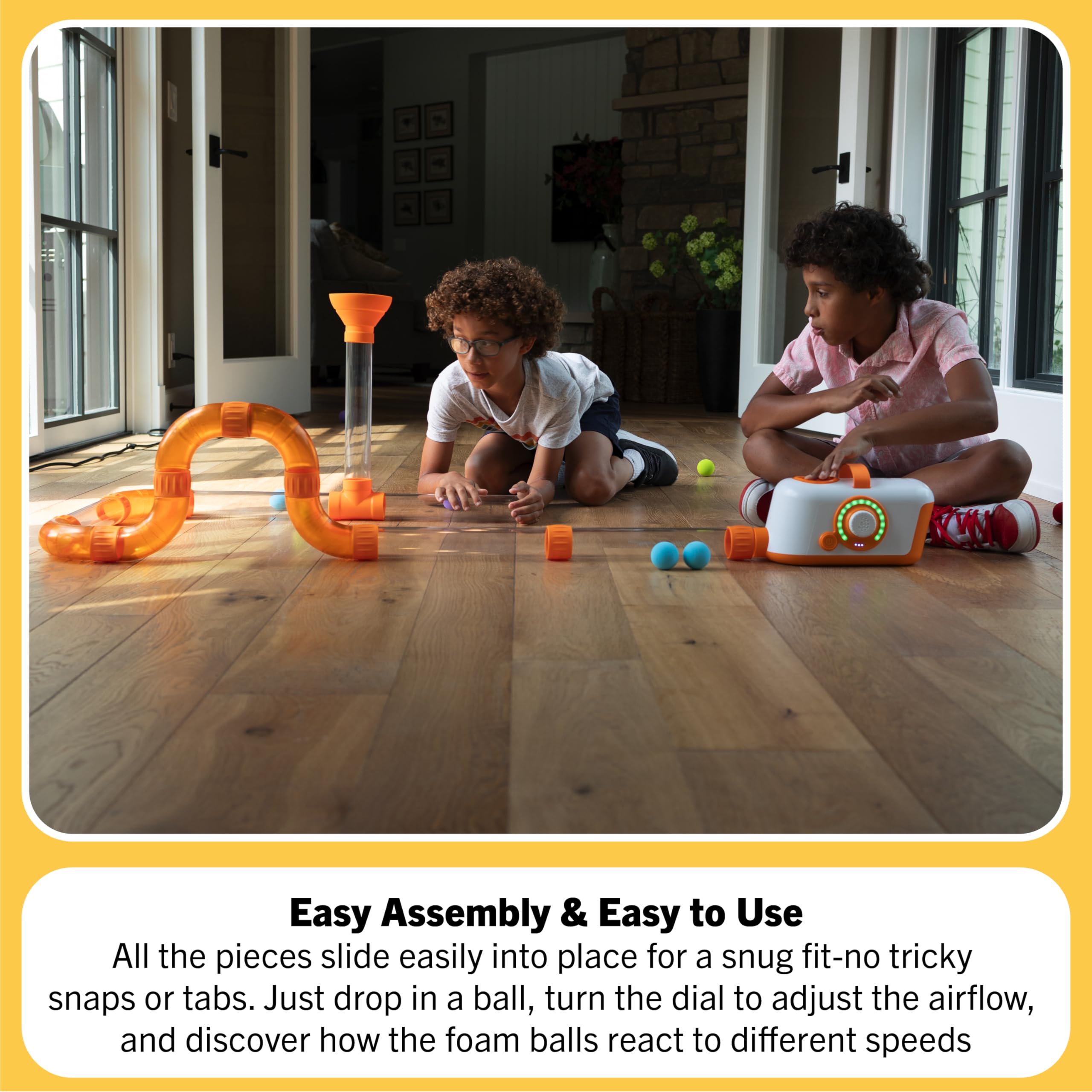 Air Powered STEM Building Tube Toy for Kids Ages 3 and Up