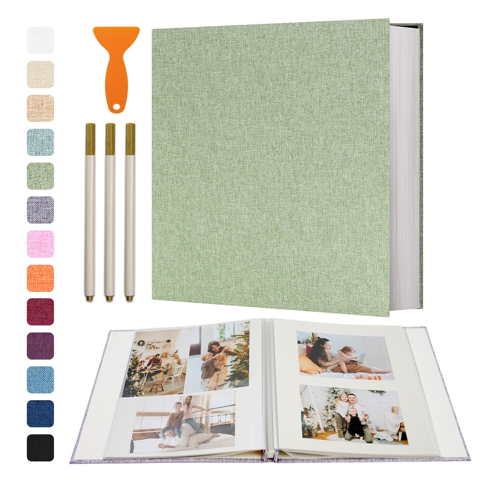 Self Adhesive Scrapbook Photo Album with Magnetic Pages and Metallic Pen