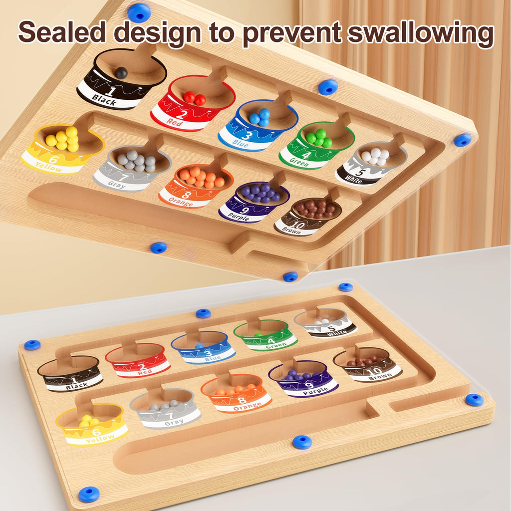 Magnetic Color Number Maze Montessori Puzzle Board Ages 3 to 5