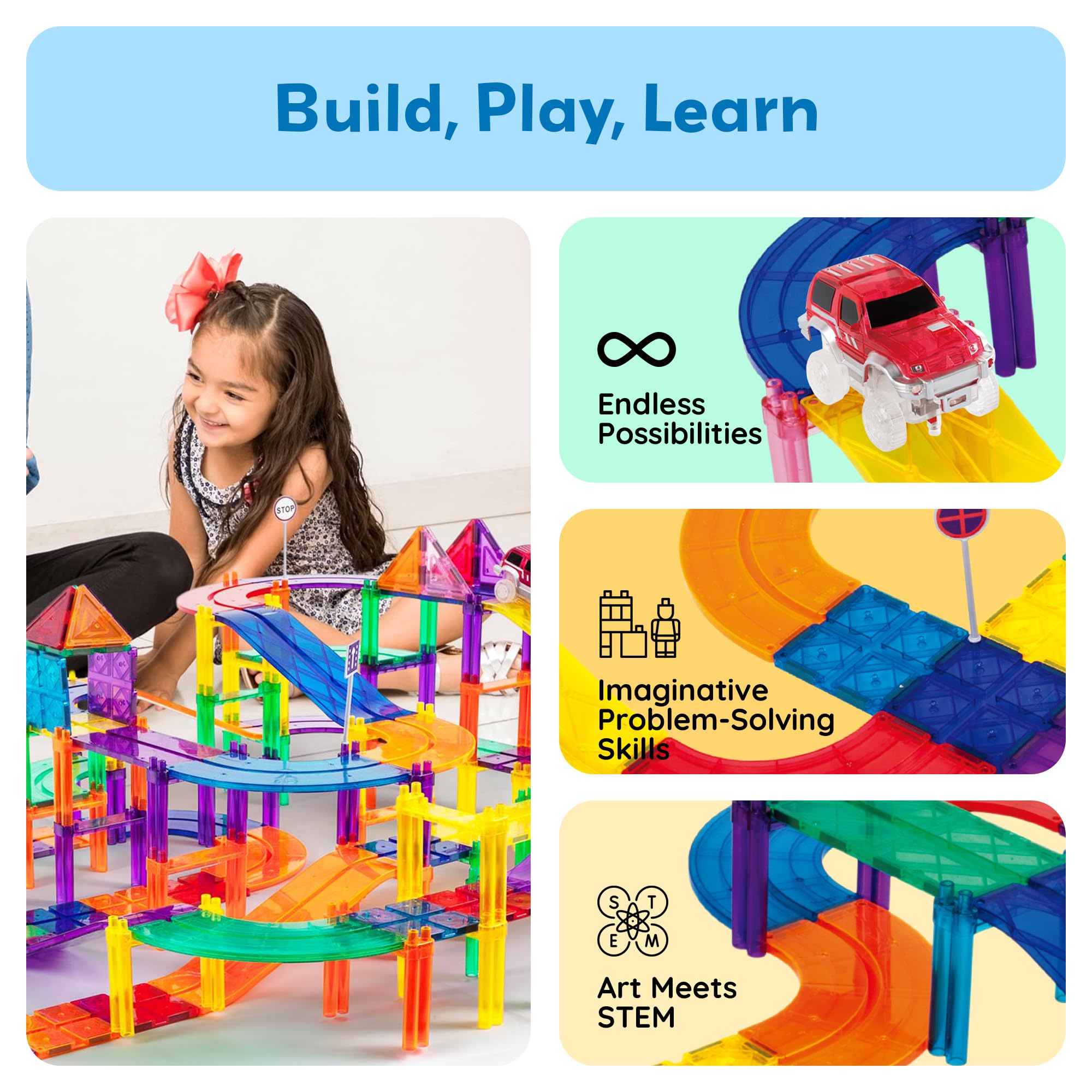 Magnetic Race Car Track Building Set