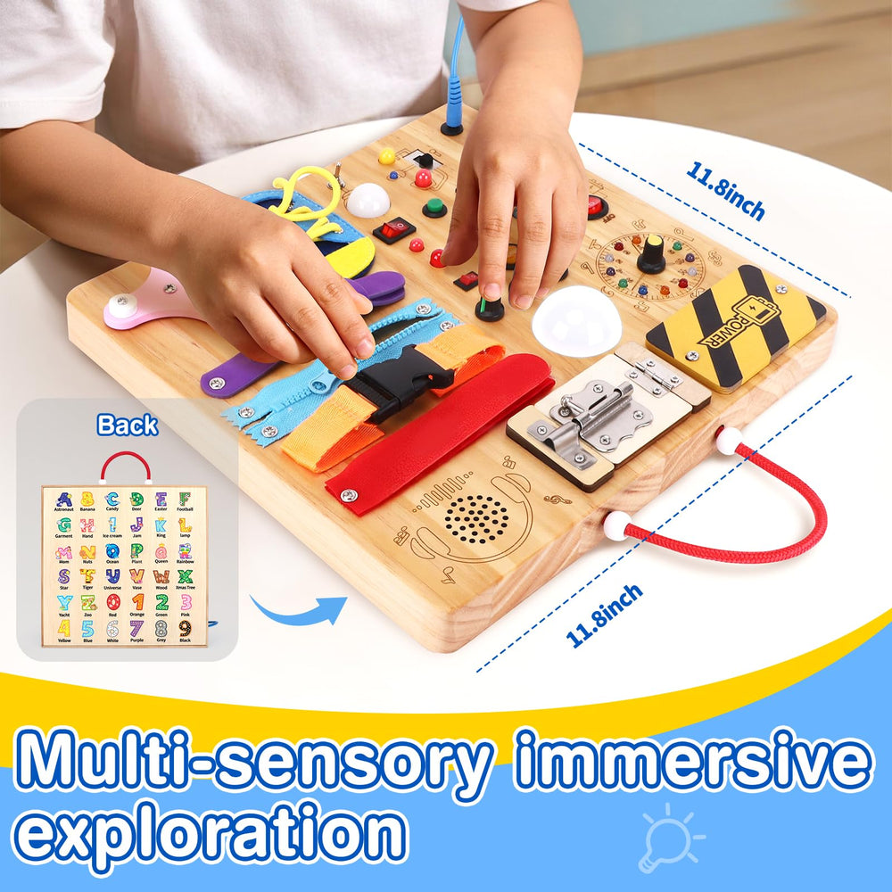 Montessori Busy Board Sensory Travel Toy for Toddlers