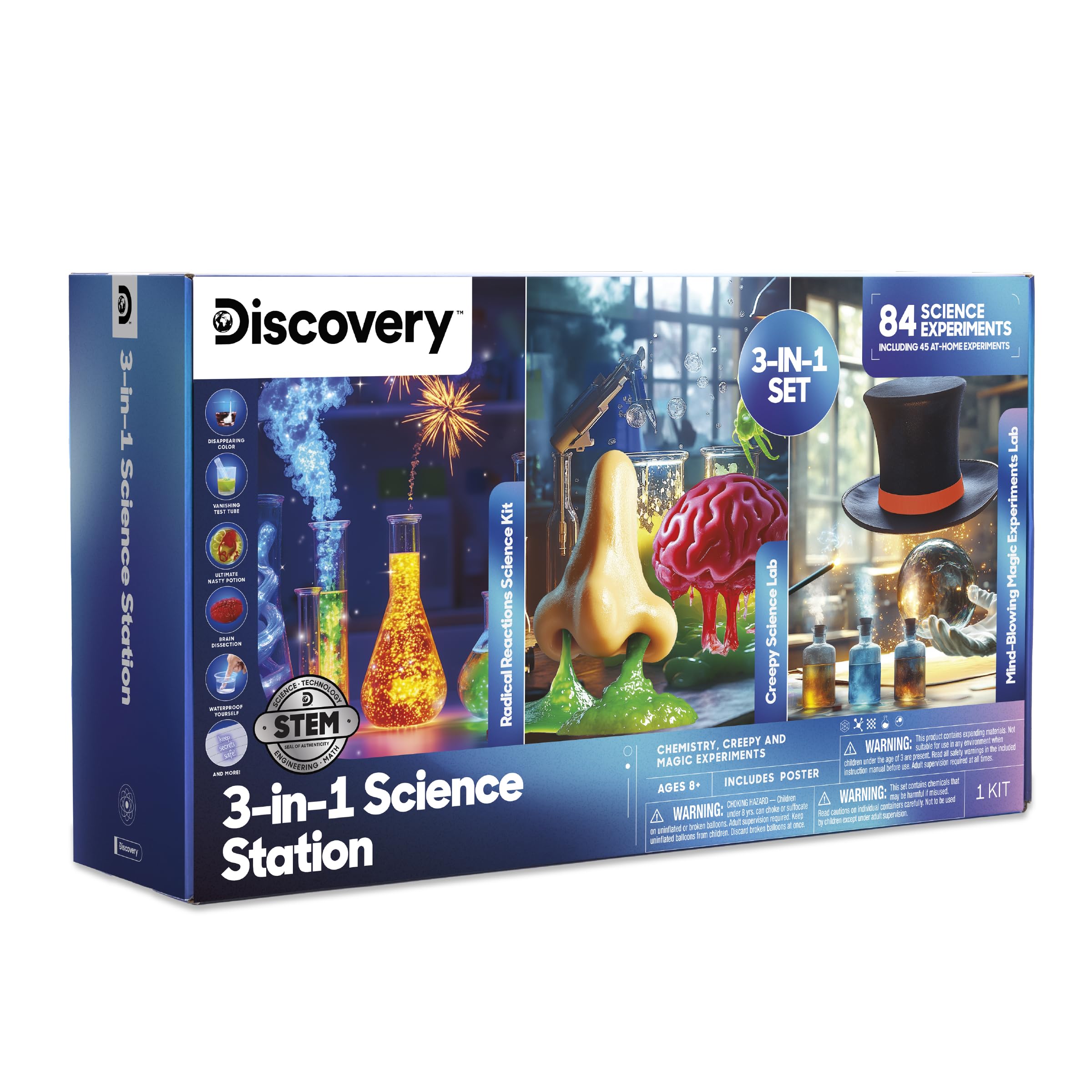 Three in One STEM Science Kit with 84 Experiments for Ages 8 Plus