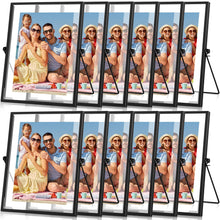 12 Piece Gold Floating Metal Glass Picture Frame Set 4 by 6 Inch