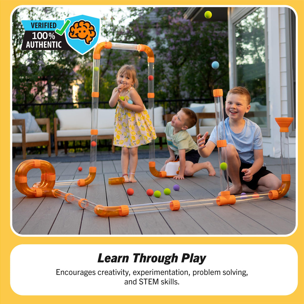 Air Powered STEM Building Tube Toy for Kids Ages 3 and Up