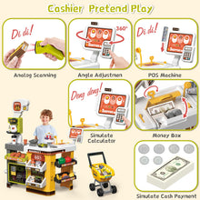 Grocery Store Playset with Shopping Cart Cash Register and Play Food
