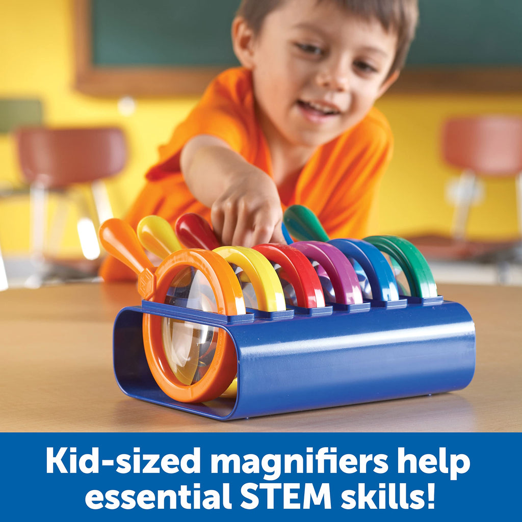 Primary Science Jumbo Magnifiers with Stands Set of Six for Kids