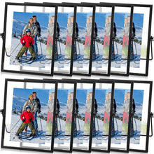 12 Piece Gold Floating Metal Glass Picture Frame Set 4 by 6 Inch
