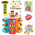 Grocery Store Pretend Playset with Cart Scanner Cash Register and Food
