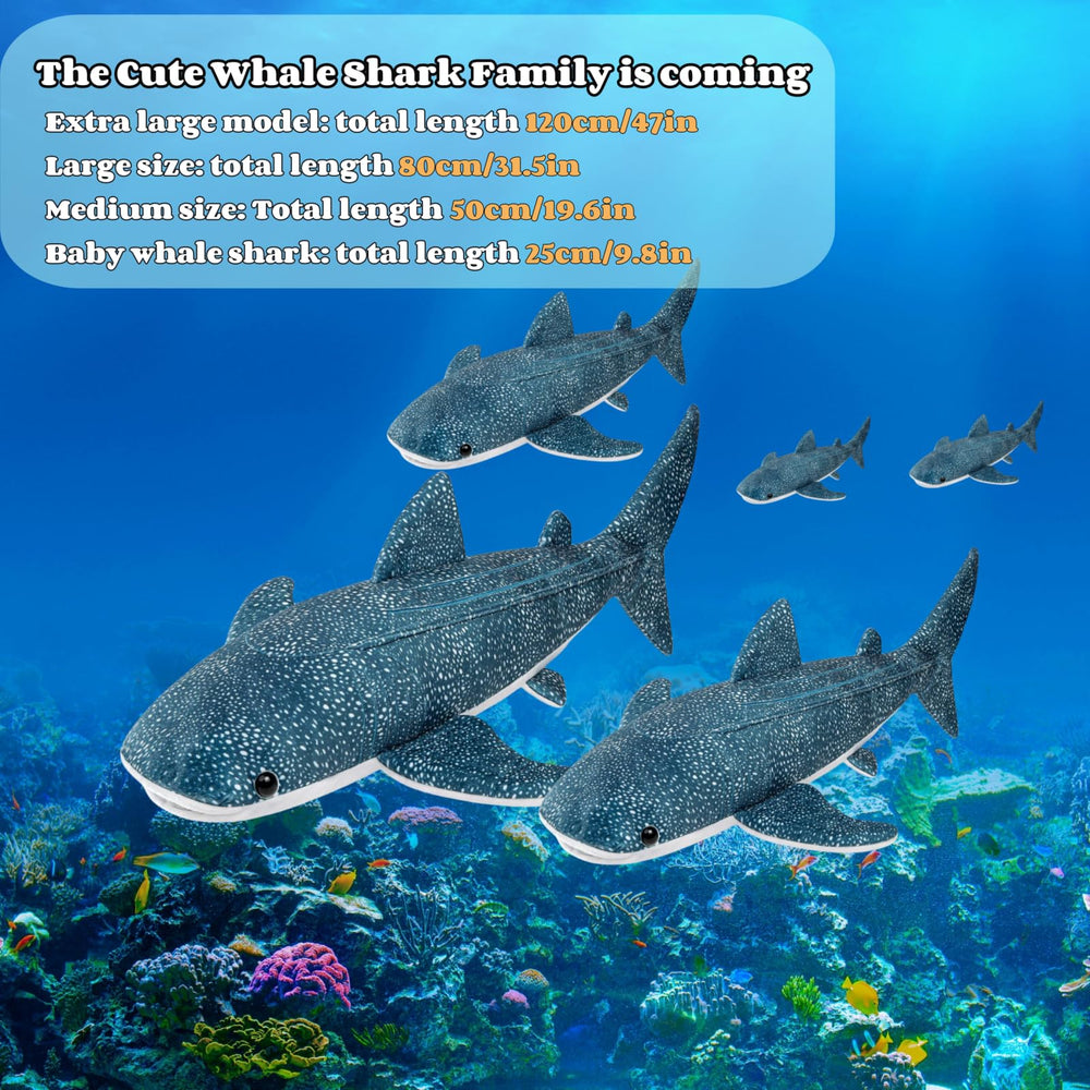 Realistic Extra Large 47 Inch Blue Whale Shark Plush Toy for Kids