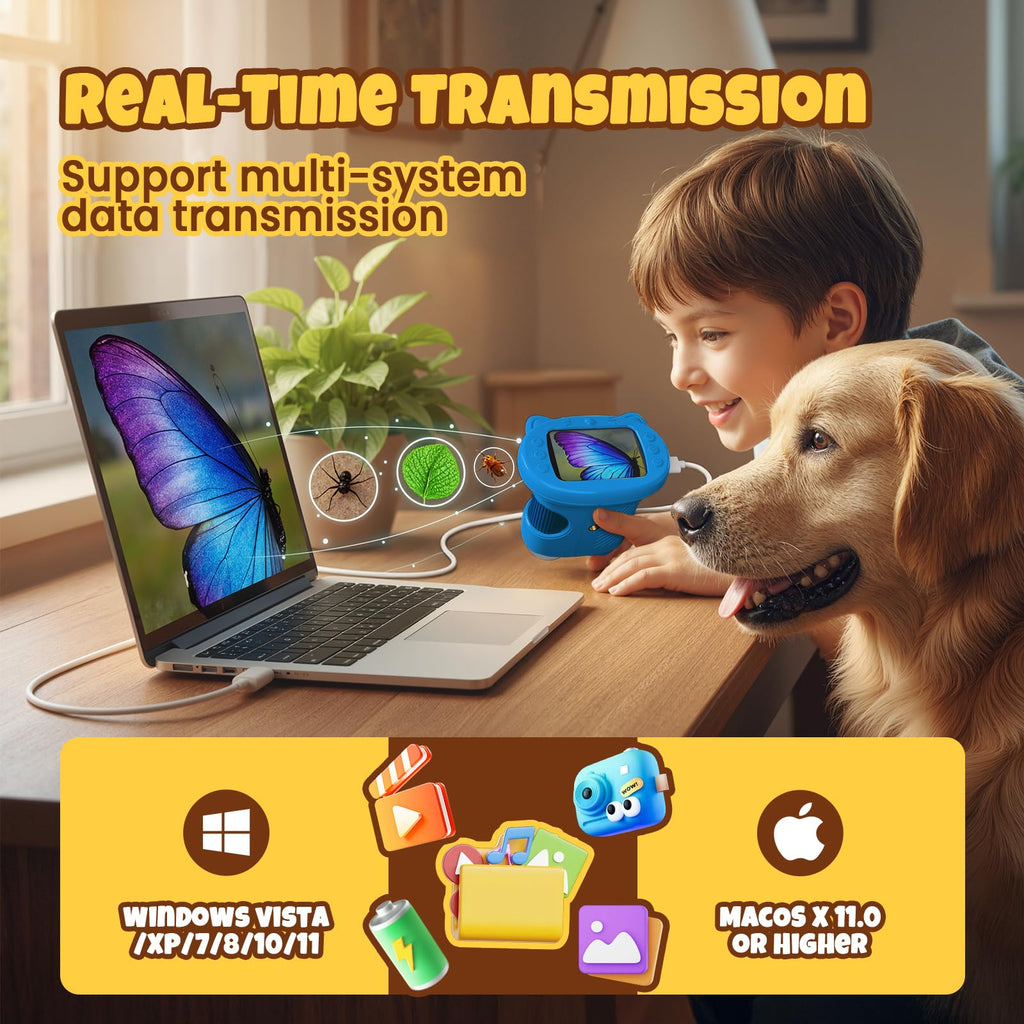 Portable Digital Microscope for Kids with 1000X Zoom and 4K Screen