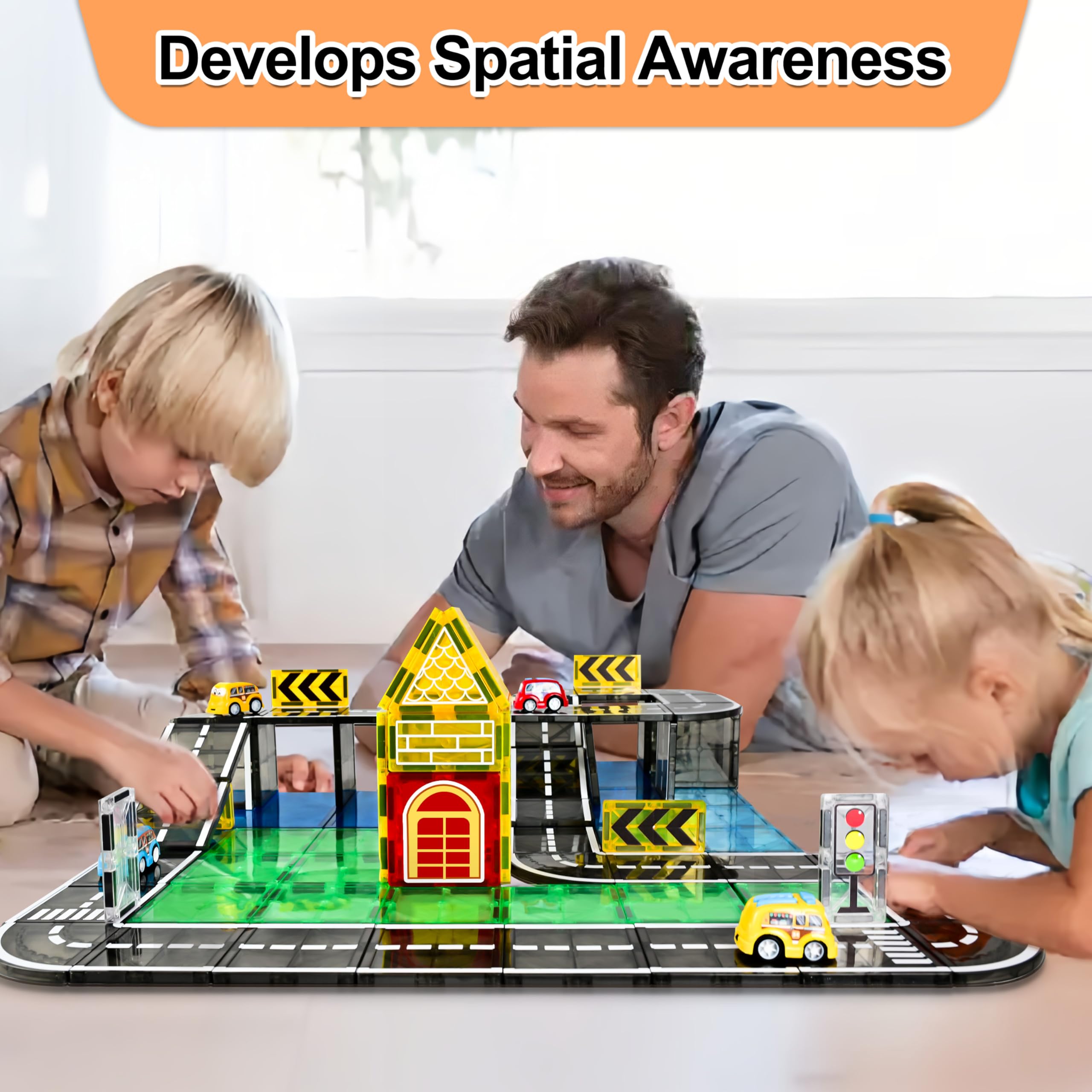 Magnetic Road Tiles Building Set