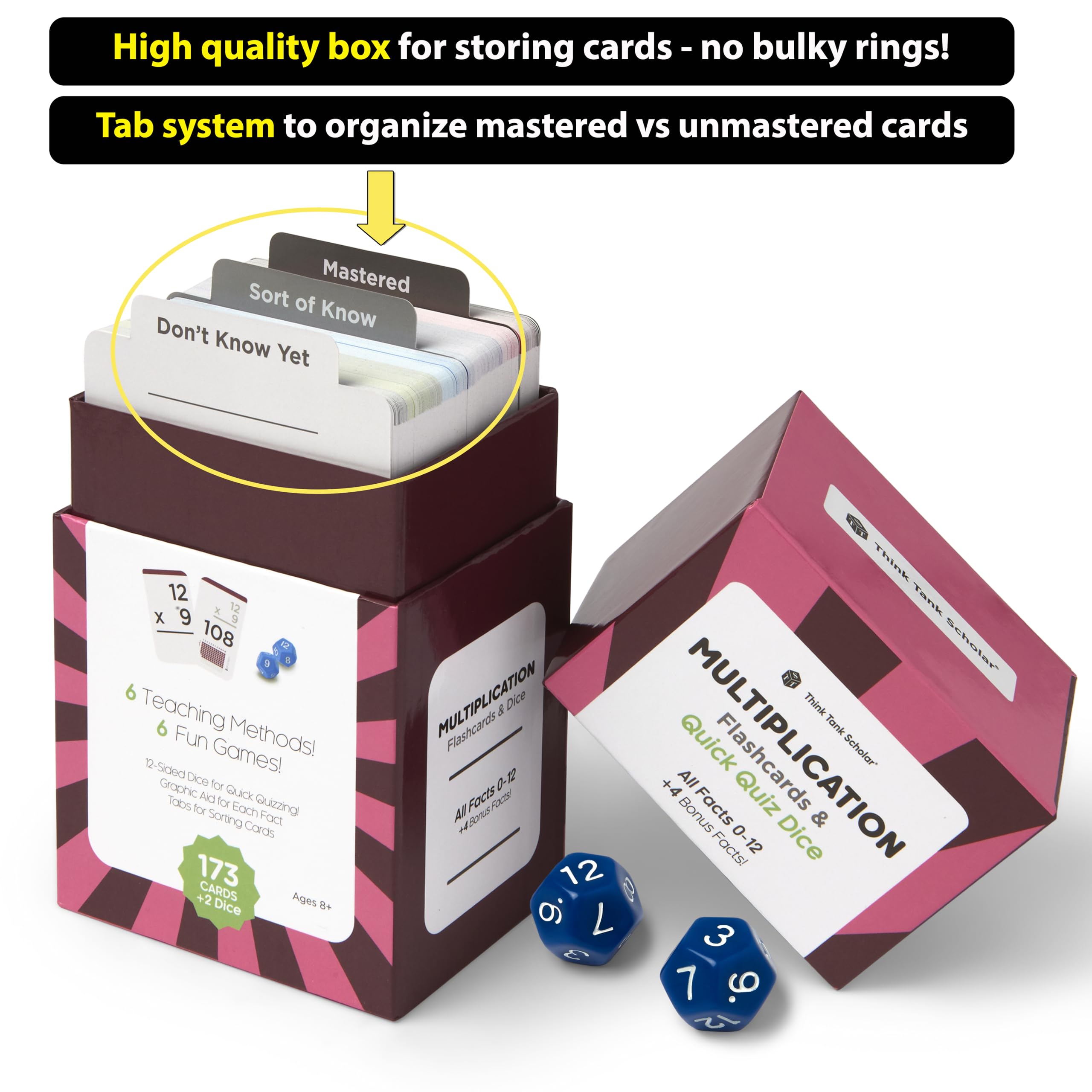 Jumbo Multiplication Flash Cards with 173 Cards for Grades 2 to 6