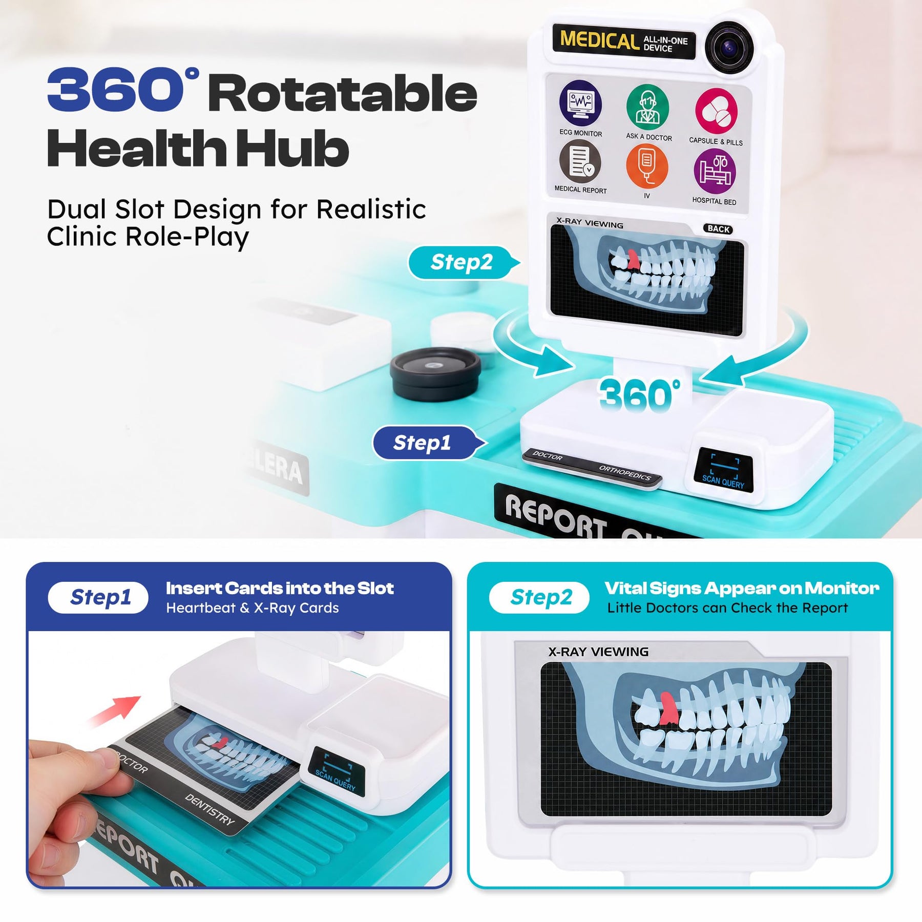 Kids Doctor Medical Station Playset with Dentist Pharmacy and Checkout